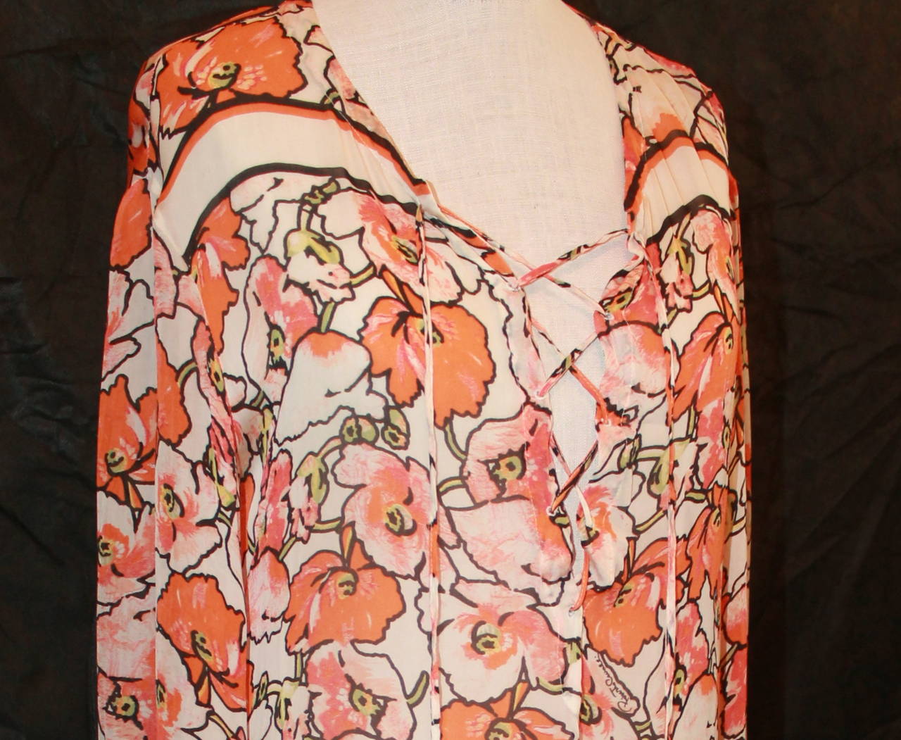 Cavalli Orange Floral & Animal Print Caftan - 46 - rt. $1, 595