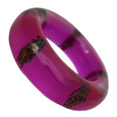 Iris Arpel Magenta Lucite Skarabäus Beattle Armreif Armband cc.2012