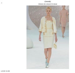 Chanel Runway 2012P Cream Cotton Embellished Strapless Dress with Jacket-Sz 40