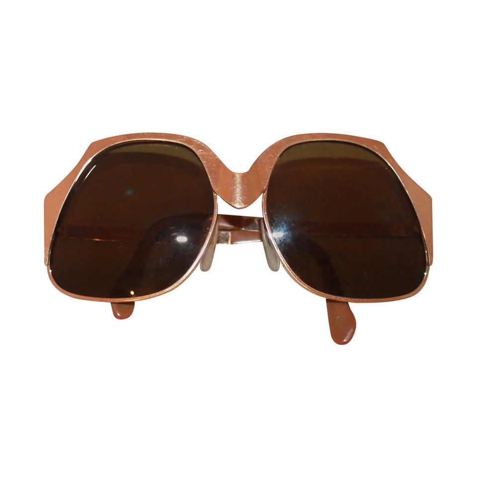 1960's Vintage Gold Geometric Sunglasses