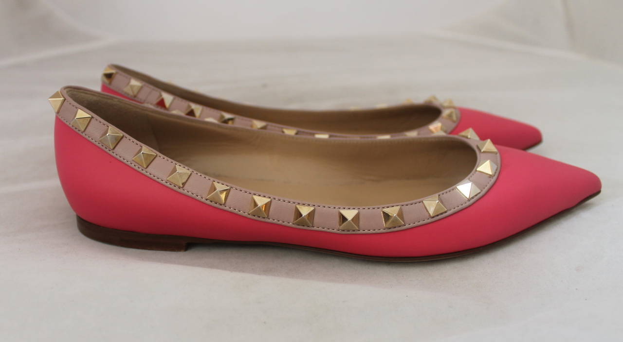 pink valentino rockstud flats