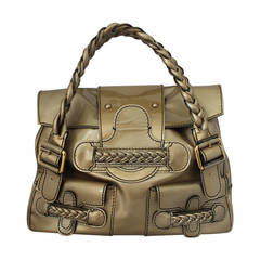 Valentino Gold Patent Leather Handbag with Braiding - rt. $1795 3