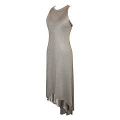 Brunello Cucinelli Taupe Knit High-Low Dress - S