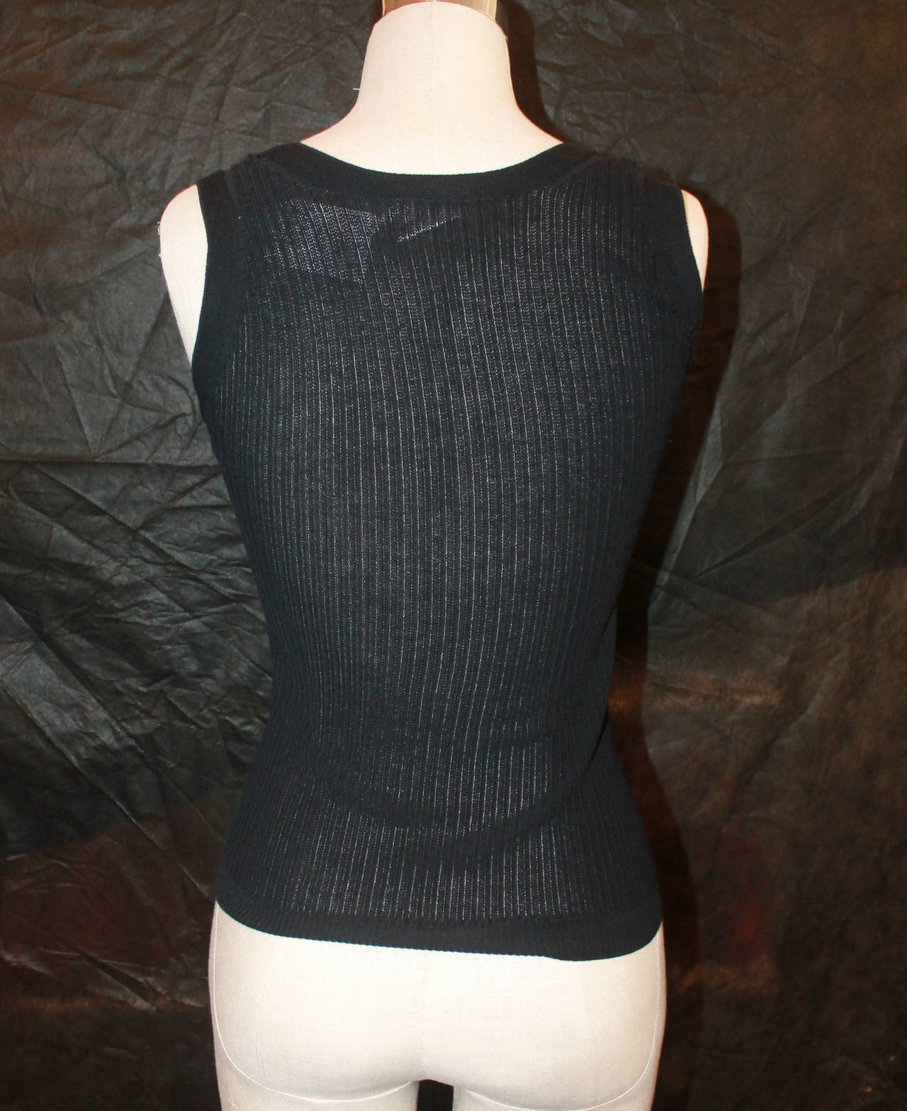 Chanel Black Knitted Sleeveless Top- 34 1