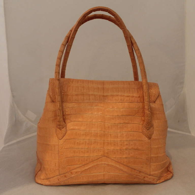 Nancy Gonzalez Peach Crocodile Handbag - Carried only a few times. Item is in mint condition. Bag currently sells for retail of $3,695.