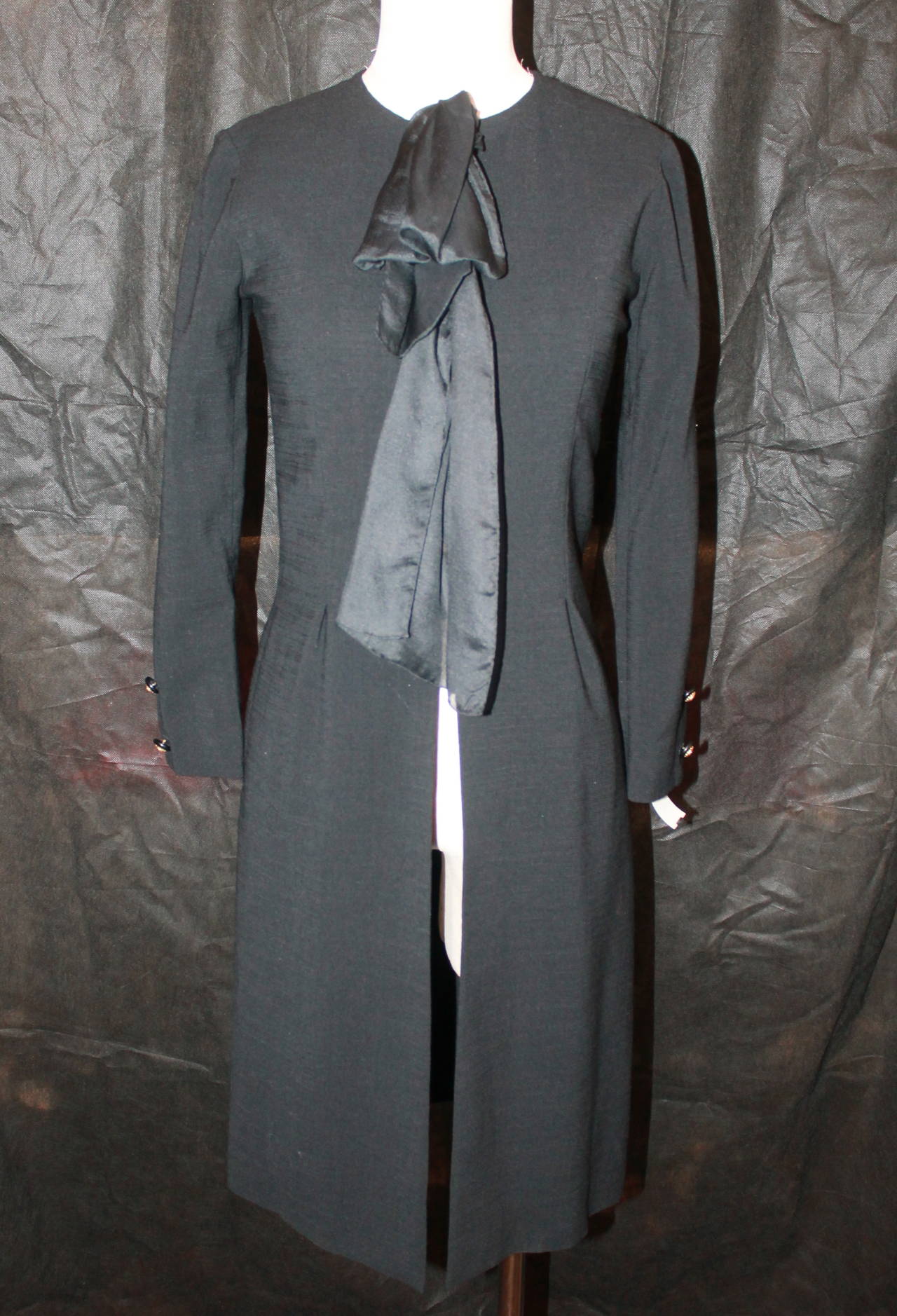 Chanel 1960's Vintage Black Equestrian Style Coat - 38