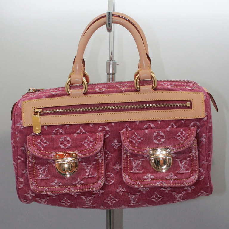 Louis Vuitton Pink Denim Handbag 1