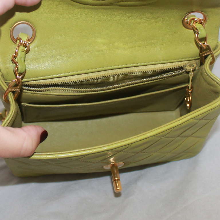 Chanel Chartreuse Lambskin Quilted Mini Flap Handbag - GHW-Circa 1996 ...