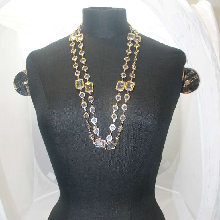 Chanel Vintage Crystal Chicklet Sautoir - Circa 1981