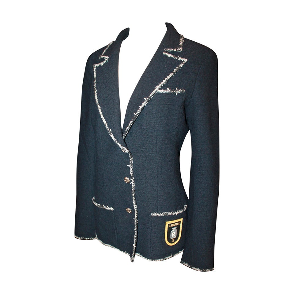 Chanel 2005 Navy & White Devil Wears Prada Jacket - 40