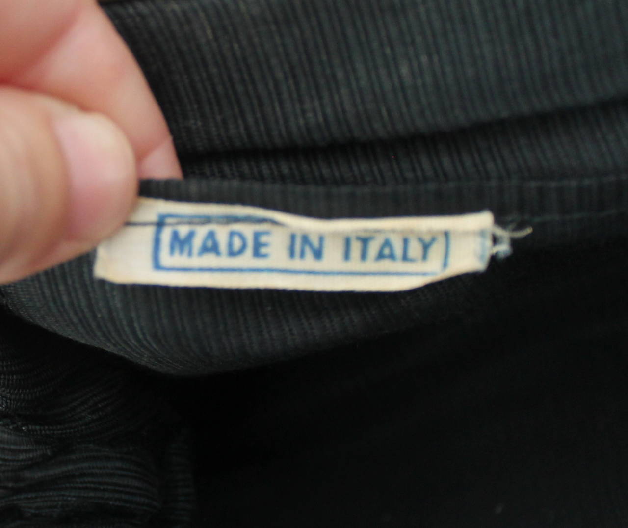1950's Vintage Italian Black Straw Top Handle Bag at 1stDibs