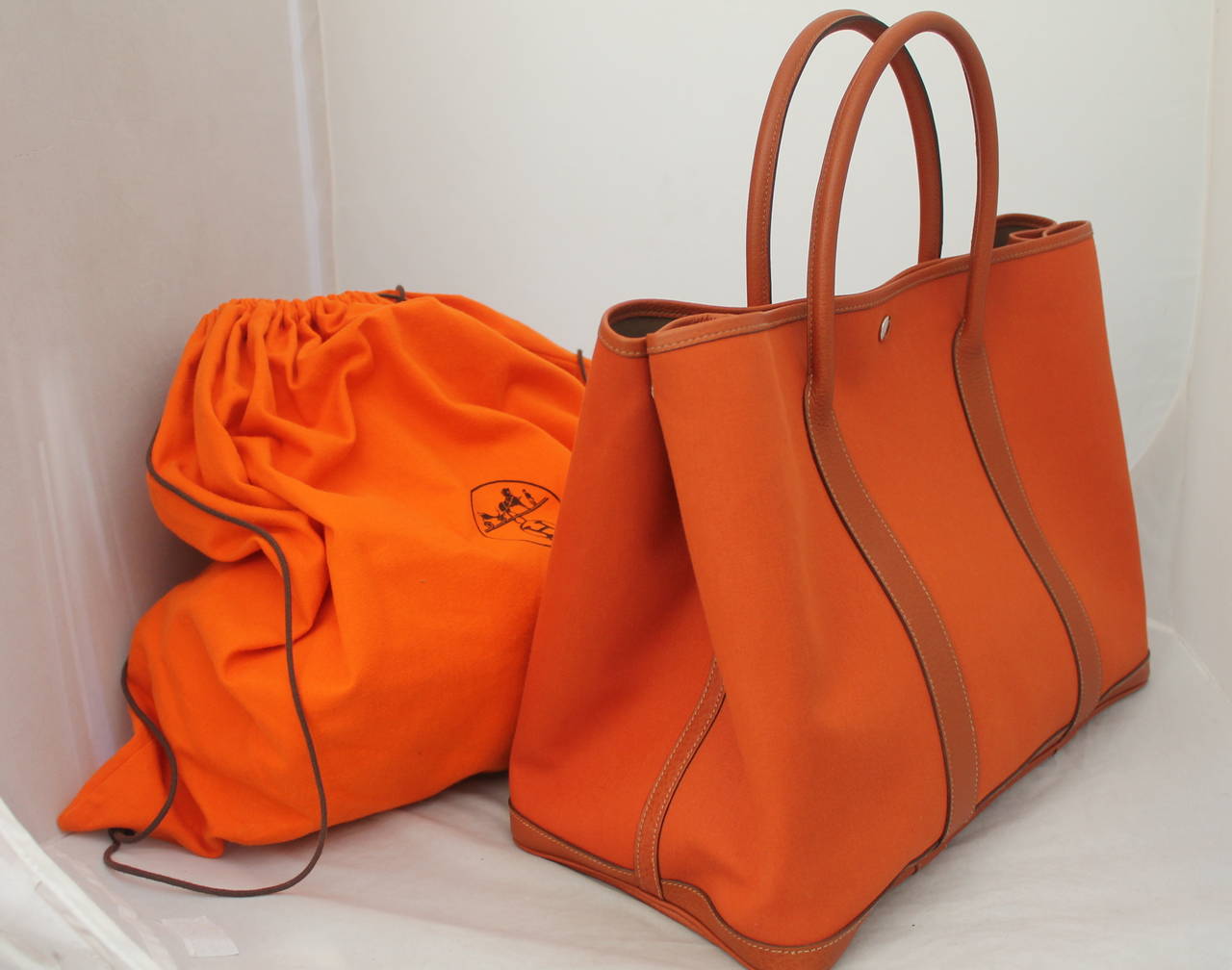 Women's Hermes Burnt Orange Garden Party GM Handbag Retail circa 2006