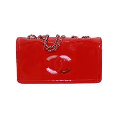 Chanel Red Patent Lipstick Flap Handbag - SHW - Circa 2006