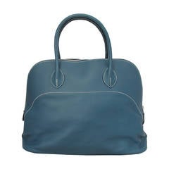 Hermes Thalassa Blue 40cm Veau Swift Bolide Handbag circa 2012