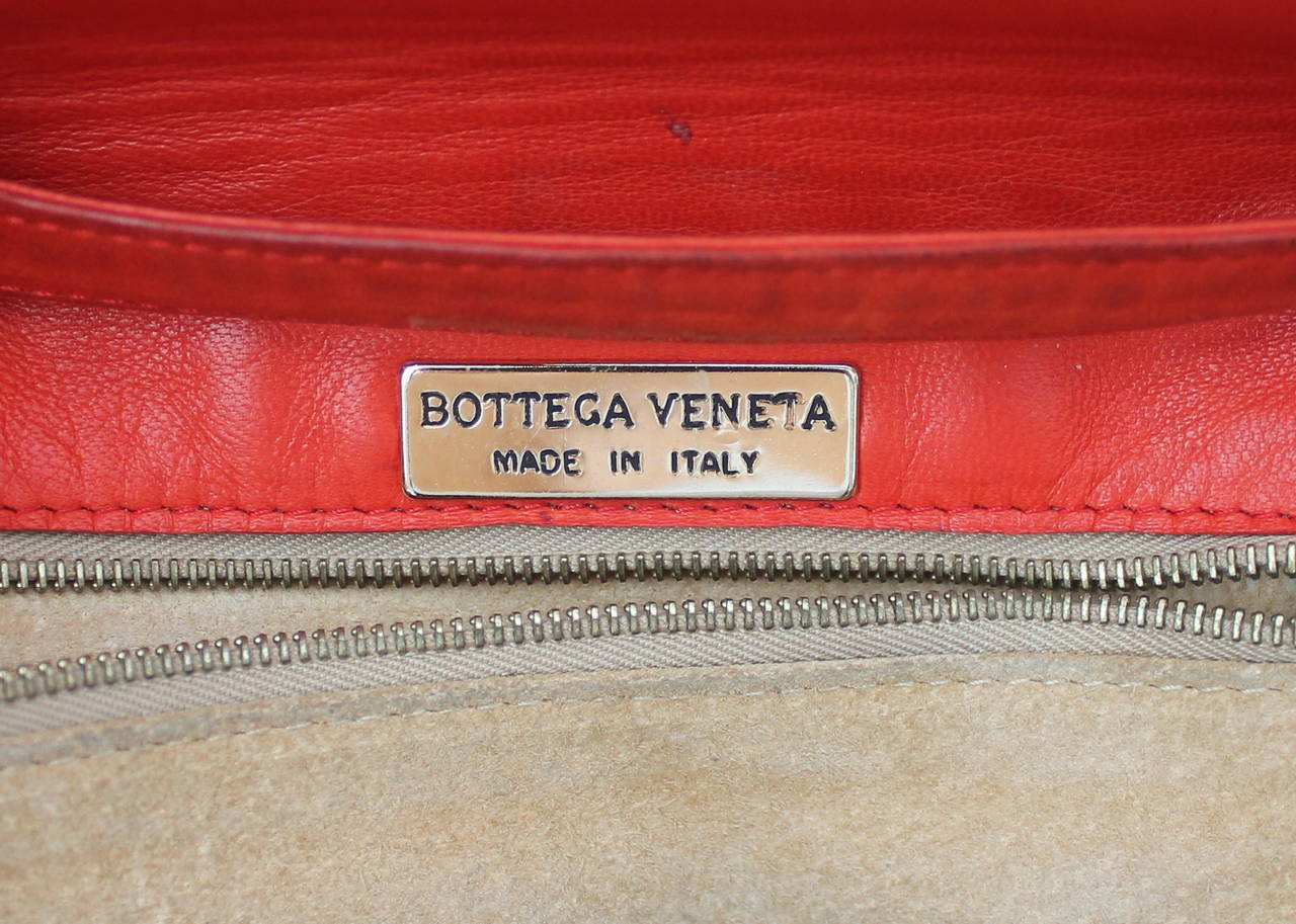 Bottega Veneta 1980's Vintage Red Braided Leather Crossbody Bag 1