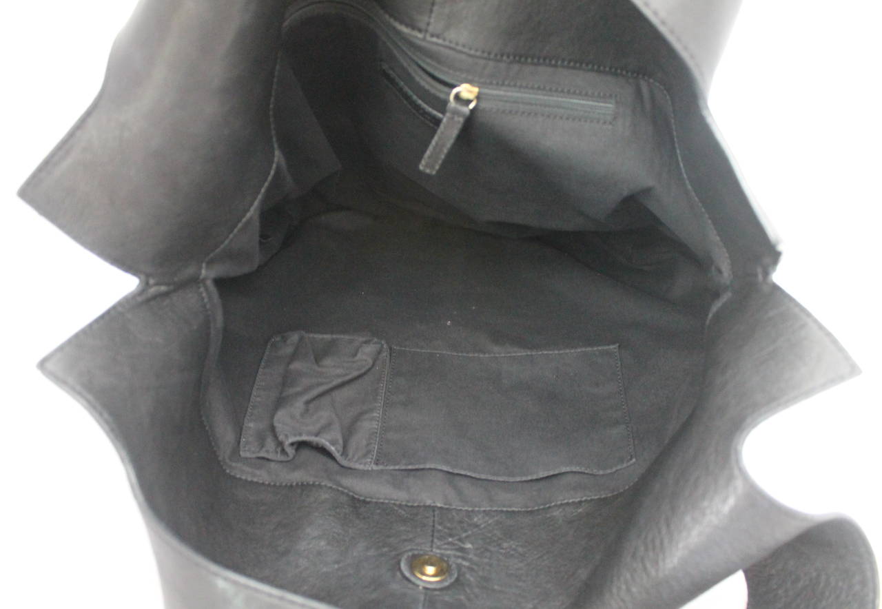 black leather slouch bag