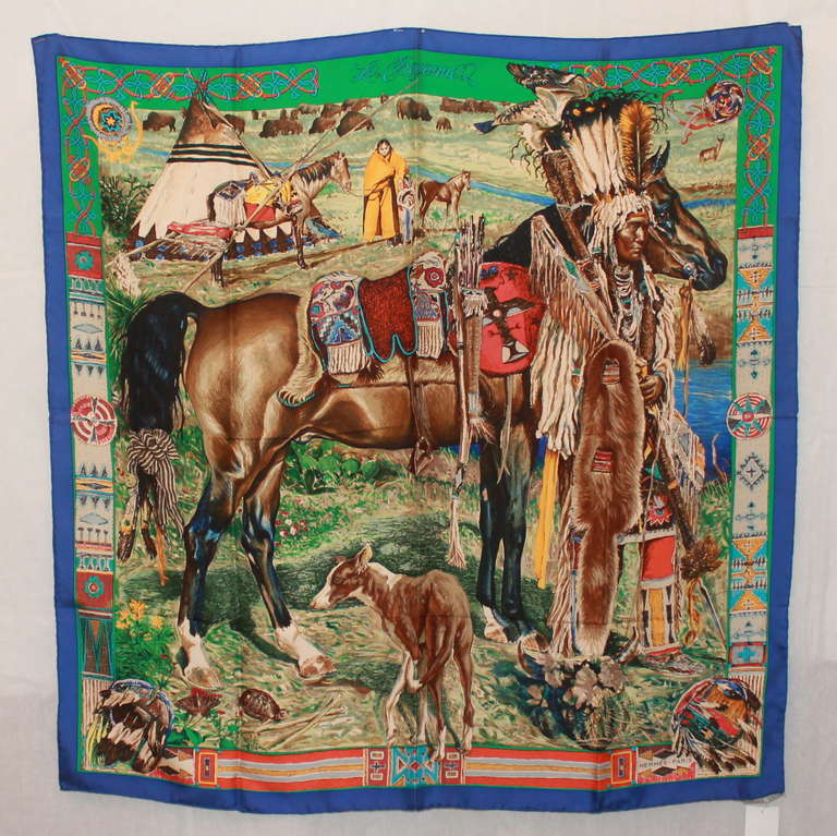 Hermes "Les Cheyennes" Silk Scarf