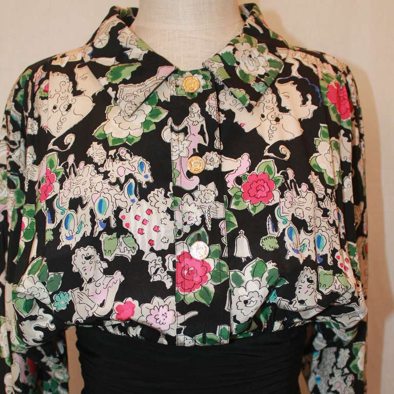 Chanel Floral Print Silk Dress- 4 - Circa 80's 1