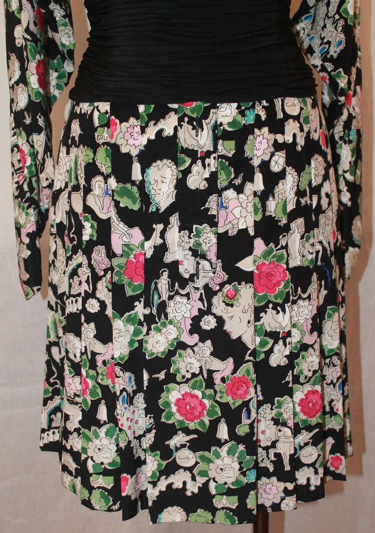 Chanel Floral Print Silk Dress- 4 - Circa 80's 2