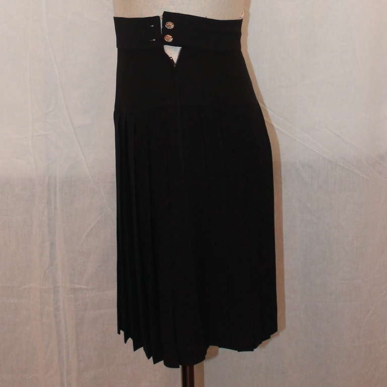 Chanel Black Pleated Skirt- 34