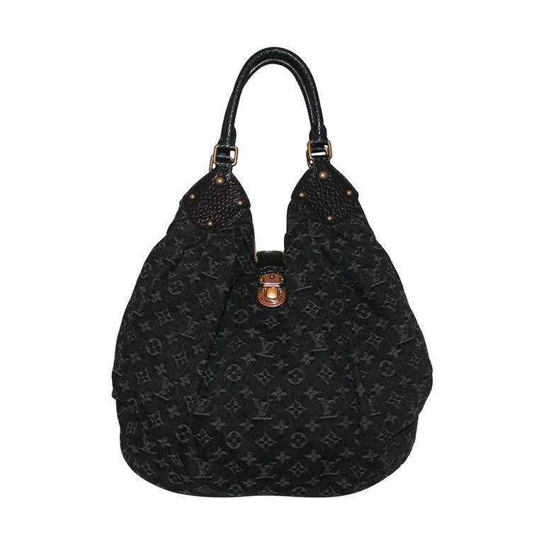 Louis Vuitton Black Denim Mahina XL Limited Edition Handbag at
