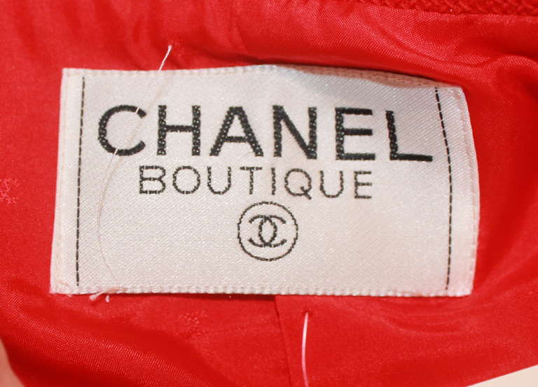 Chanel Red Single Breasted Jacket- 4 3