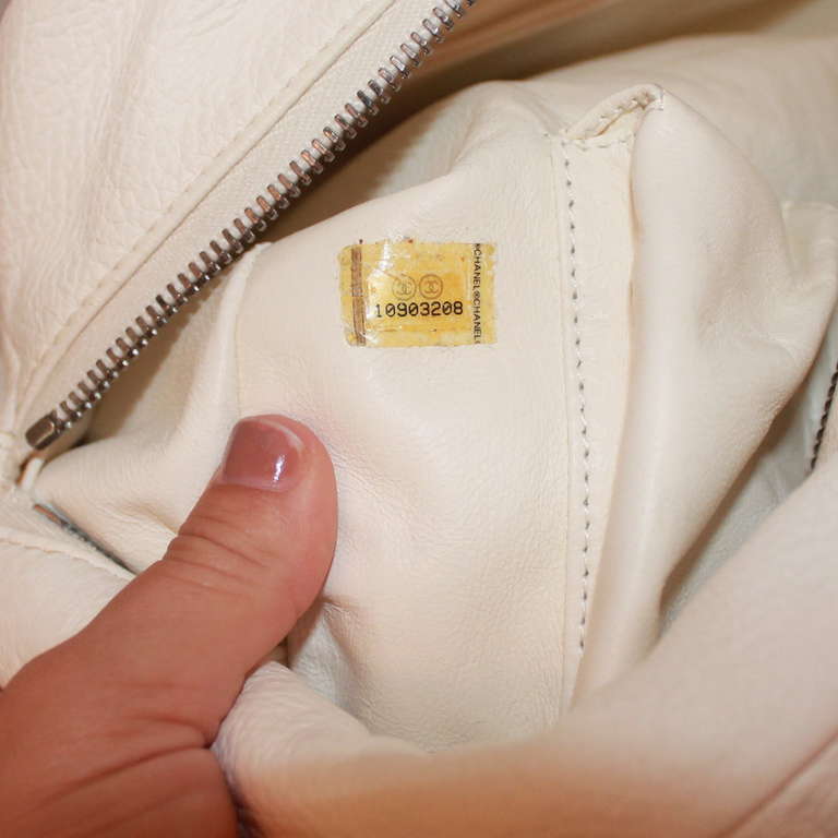 Chanel White Calfskin Luxury Ligne Bowler Handbag - SHW - 2006 1