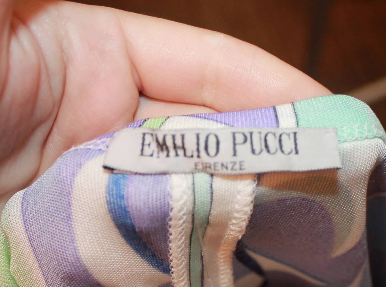 Women's Emilio Pucci 1990's Vintage Aqua & Purple Printed Tunic Top - 12
