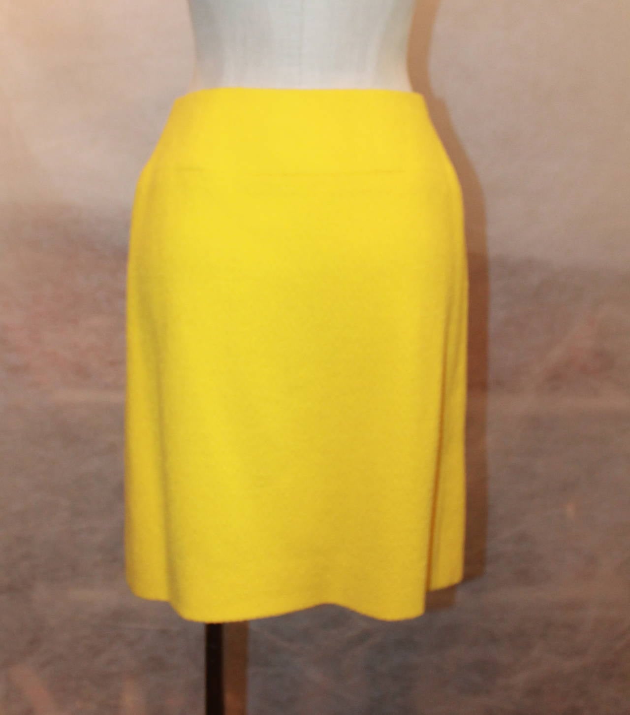 Chanel 1980's Vintage Yellow Tweed Wrap Skirt - 38 at 1stDibs