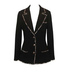 Chanel schwarzer Wolle "Devil Wears Prada" Kollektion Jacke - 2005 - Sz 40