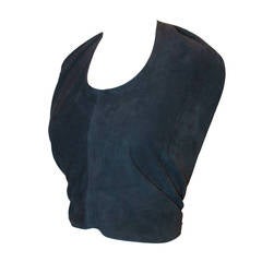 Chanel Navy Suede Halter Top - 38 - 2002 11