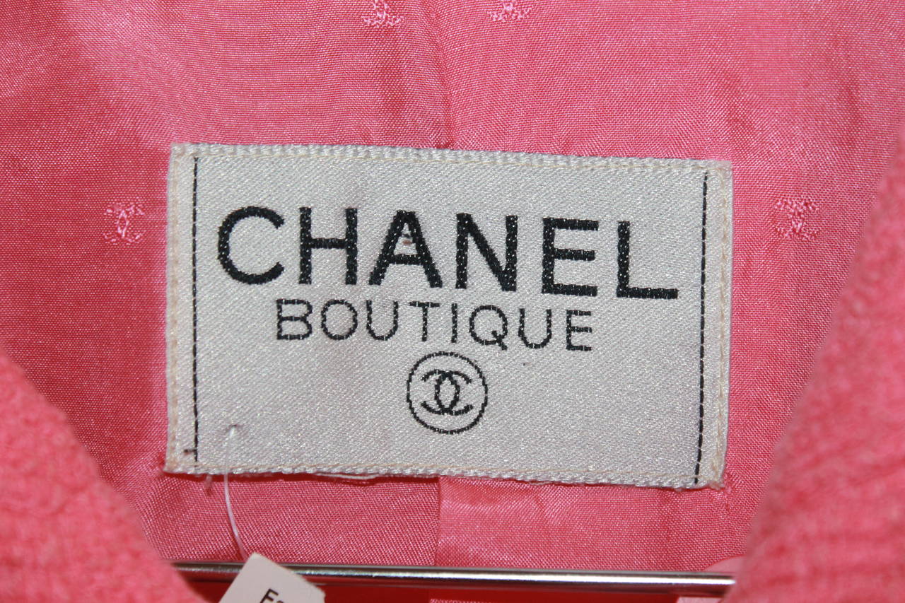 Women's Chanel Pink Wool Classic Skirt Suit - 38 - Circa 80's