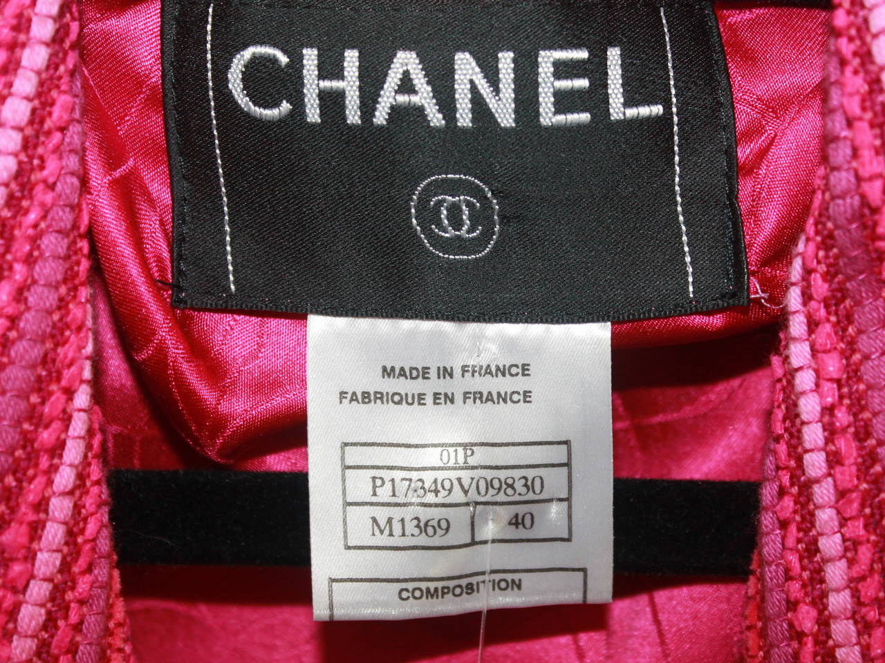 Chanel Magenta Striped Wool Blend Jacket - 40 - Circa 2001 2