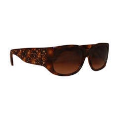 Chanel Tortoise Shell Sunglasses with Amber Rhinestones