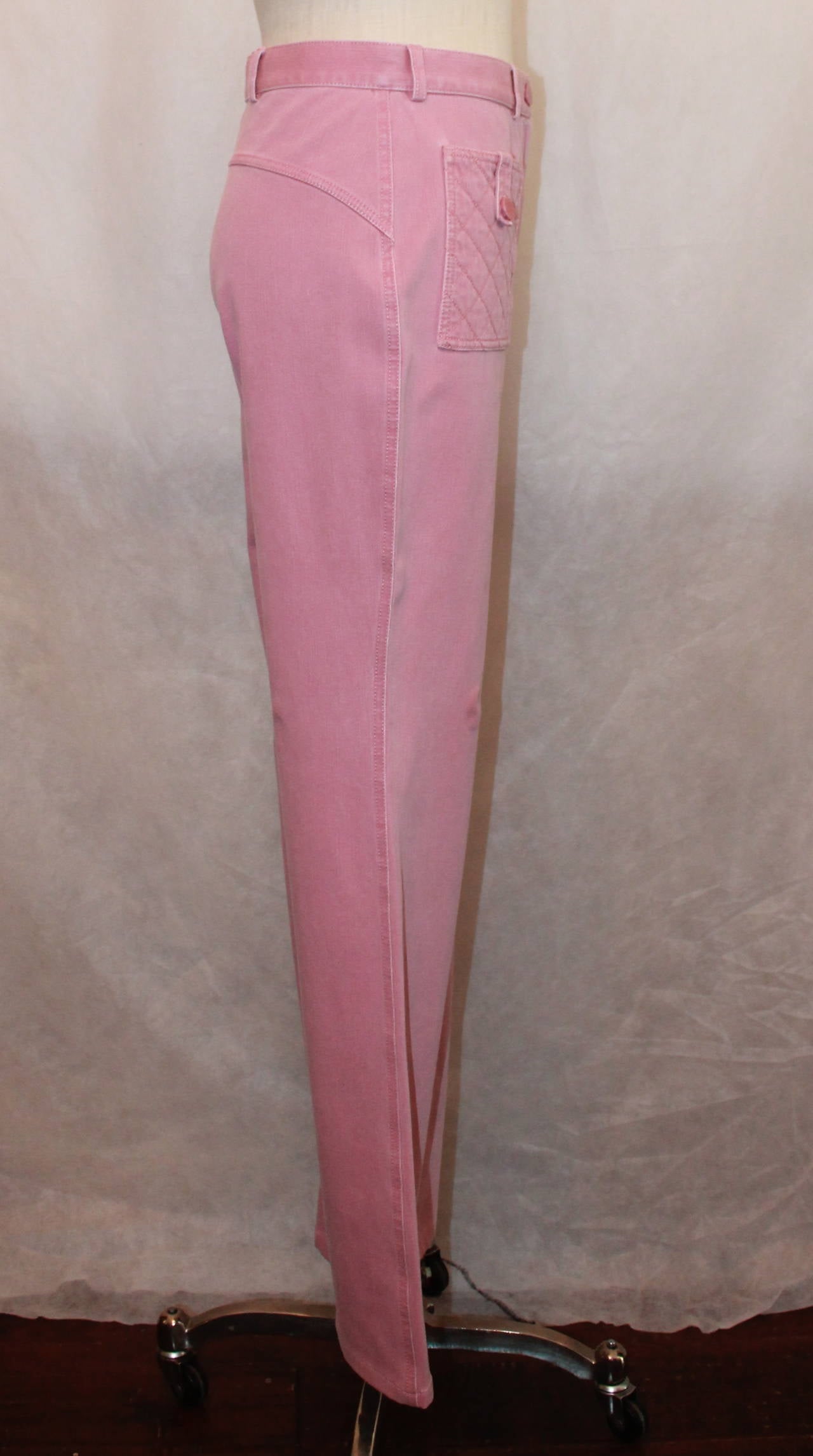 chanel pink jeans