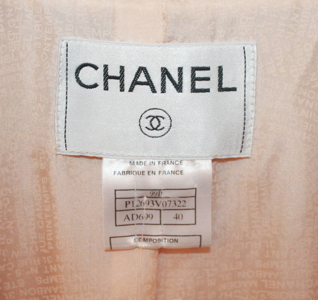 1999 Chanel Peach Double Breasted Jacket 2