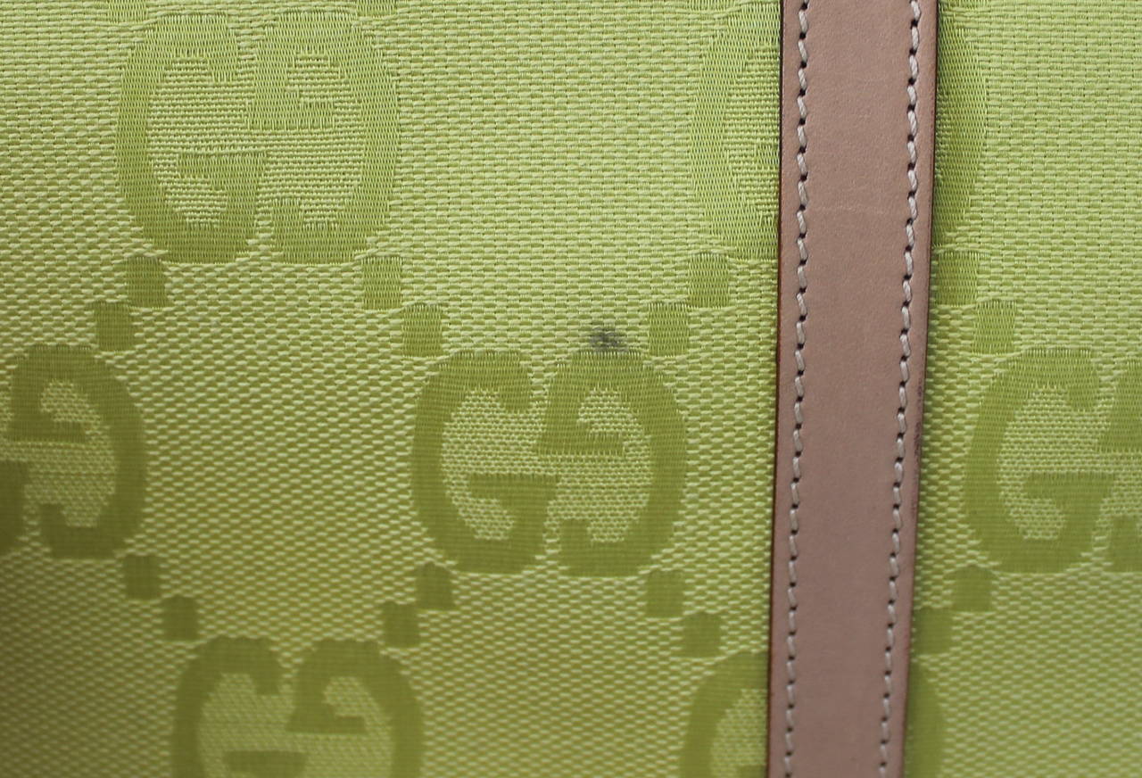 Gucci Chartreuse Canvas Monogram Handbag 1
