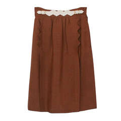 Hermes Tan Skirt with Belt Accent- 36 - Circa 90's