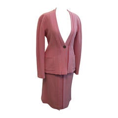 Chanel 1999 Vintage Pink/Lavender Pleated Skirt Suit - 38 12