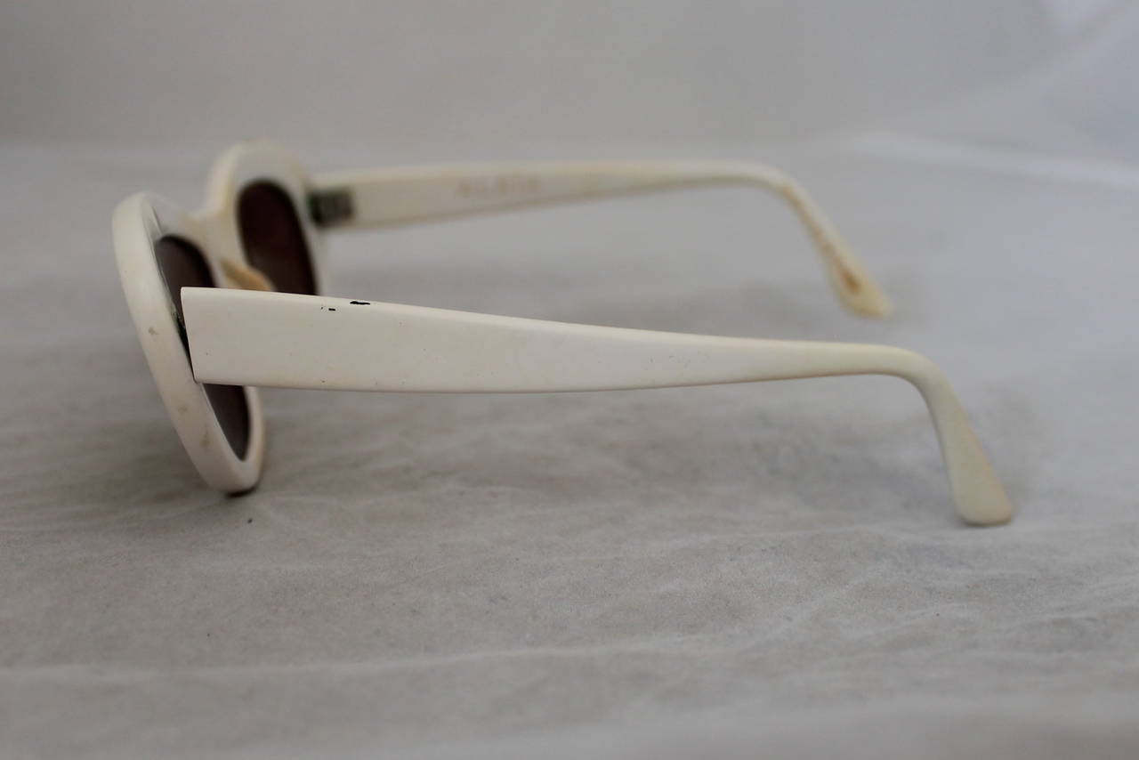 Women's Azzedine Alaia 1990's Vintage White Frame Sunglasses