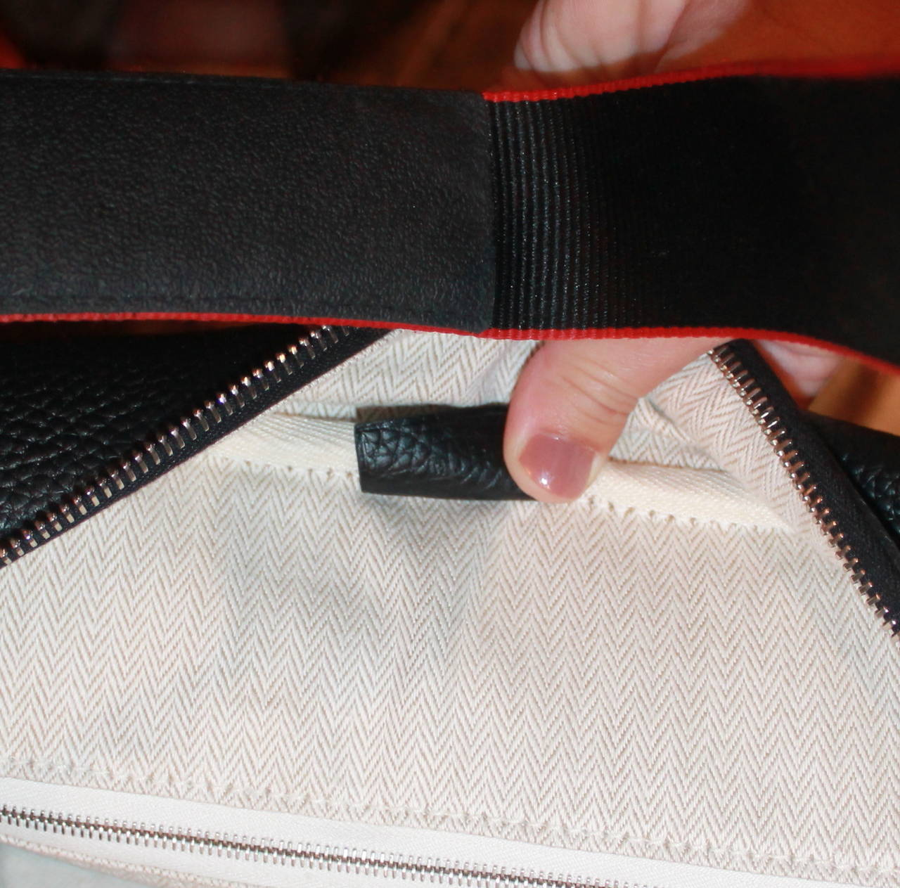 2014 Hermes Black 35 cm Clemence Victoria II Handbag For Sale at ...