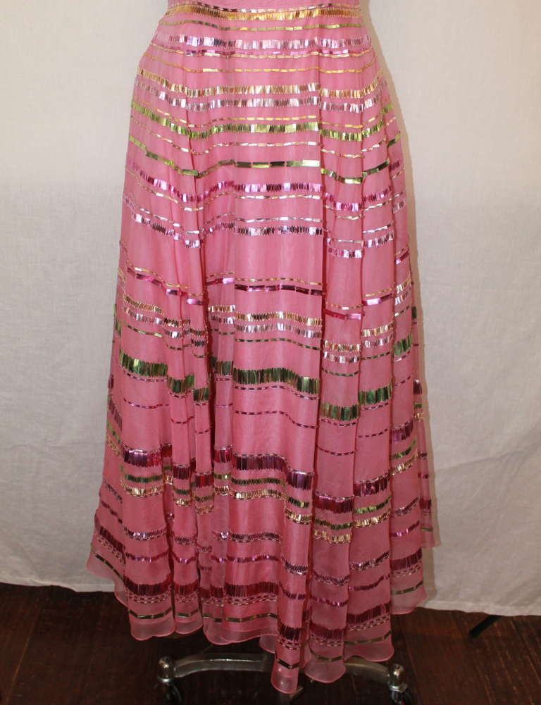 Jenny Packham Pink Silk Organza Dress - S 1