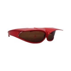 1960's Parisian Vintage Red Geometric Frame Sunglasses