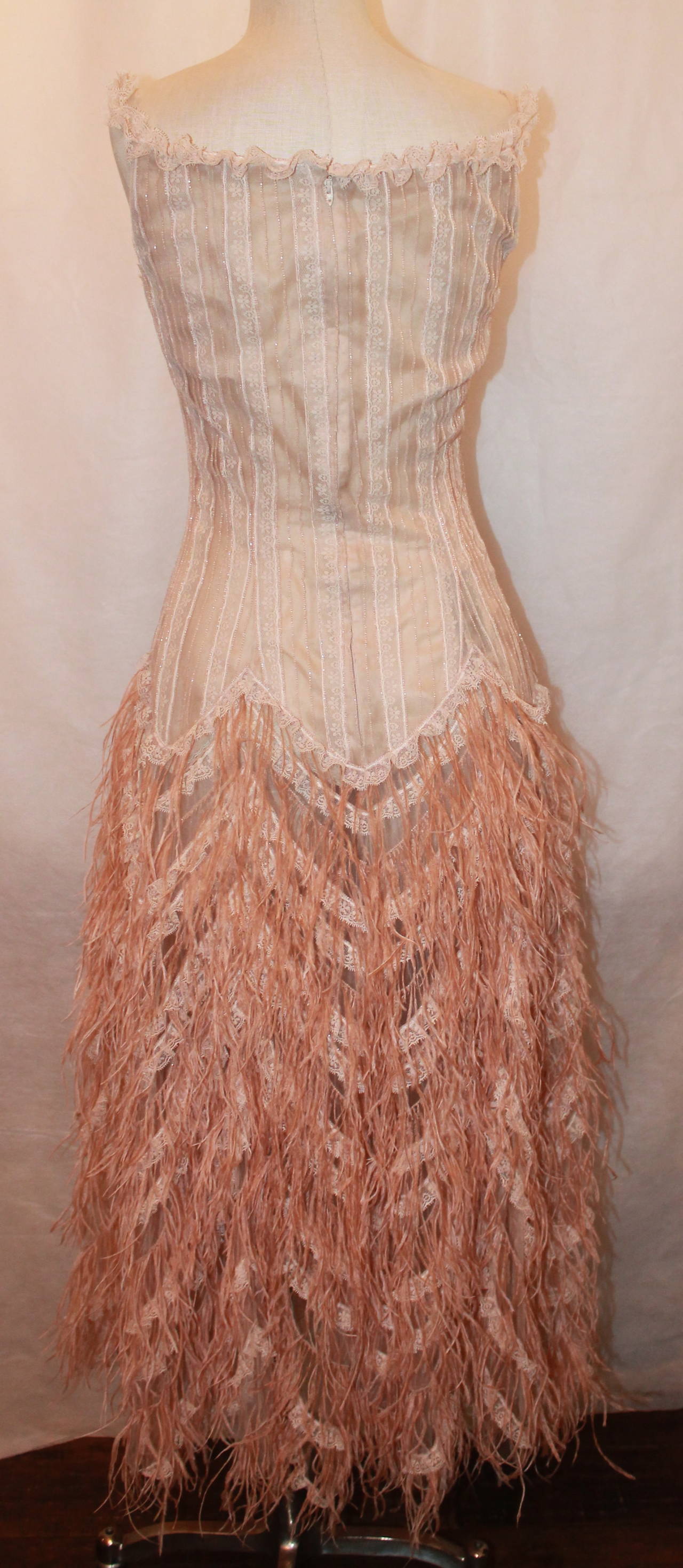 oscar de la renta feather dress