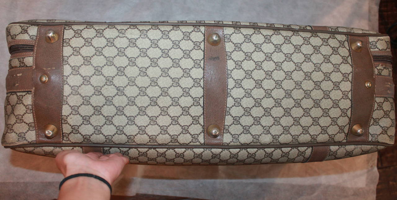 Gucci 1980's Vintage Printed Monogram Luggage Piece In Fair Condition In West Palm Beach, FL