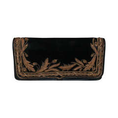 Ralph Lauren Collection Black Applique Clutch