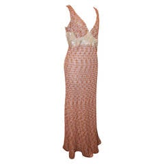 Missoni Knitted Pastel Pink Gown with Mother of Pearl Accent - 8 4