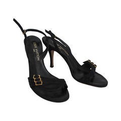 Louis Vuitton Black Printed Monogram Slingback Sandals - 38 3