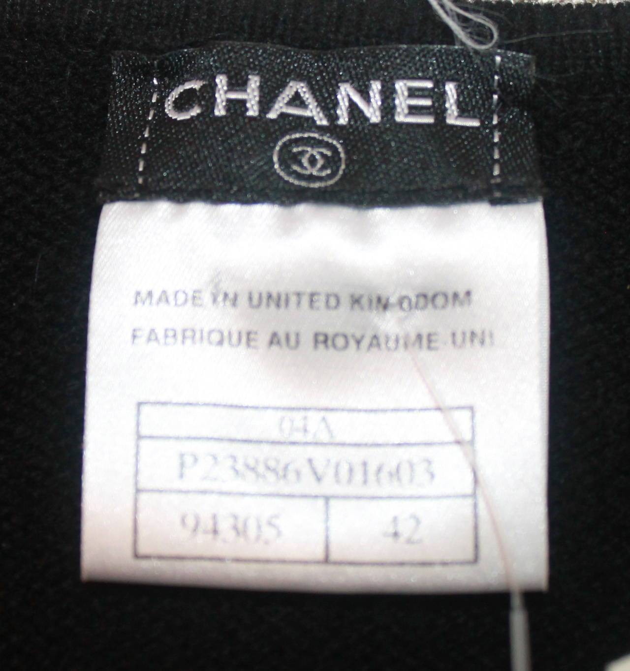 Women's Chanel 2004 Black Cashmere Tank with Rhinestone Straps - 42