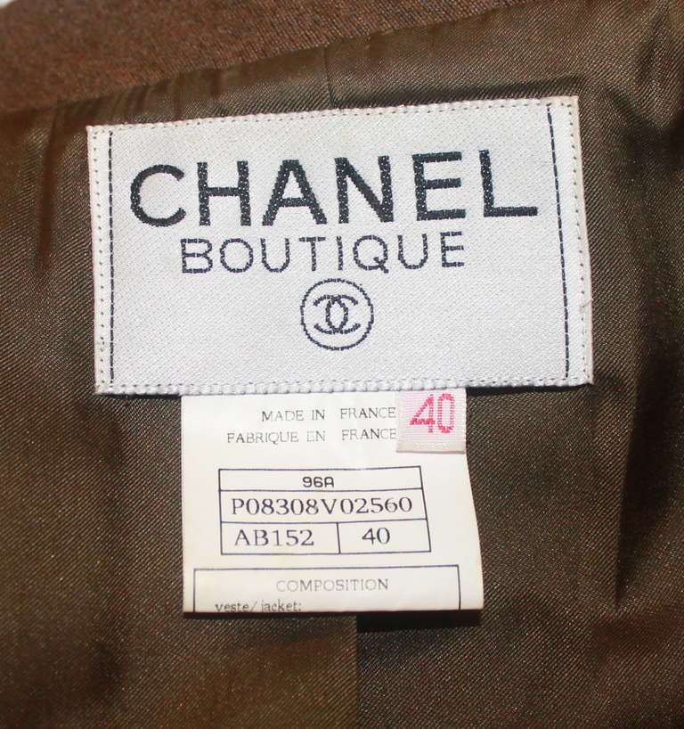Chanel Olive Wool Jacket - 40 2